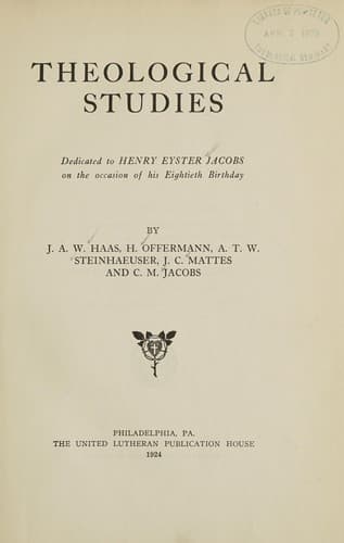 Tapa de Theological studies