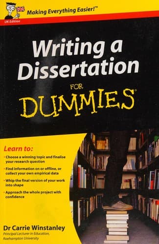Tapa de Writing a dissertation for dummies