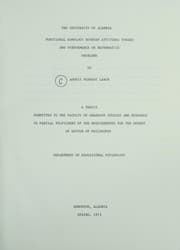 Tapa de Functional homology between attitudes toward and performance on mathematics problems