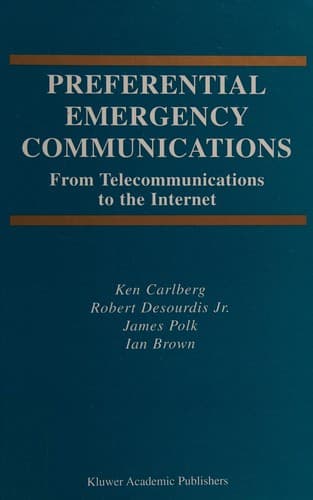 Tapa de Preferential emergency communications