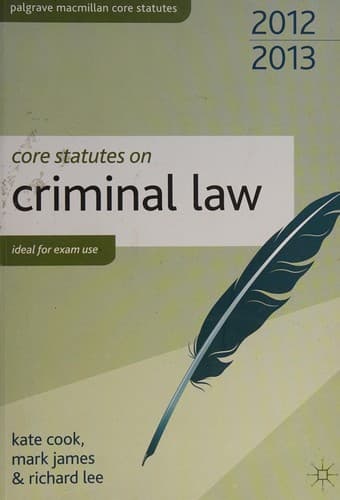 Tapa de Core statutes on criminal law