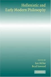 Tapa de Hellenistic and Early Modern Philosophy