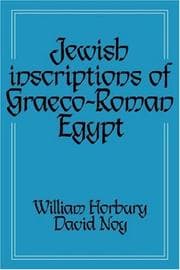 Tapa de Jewish Inscriptions of Graeco-Roman Egypt