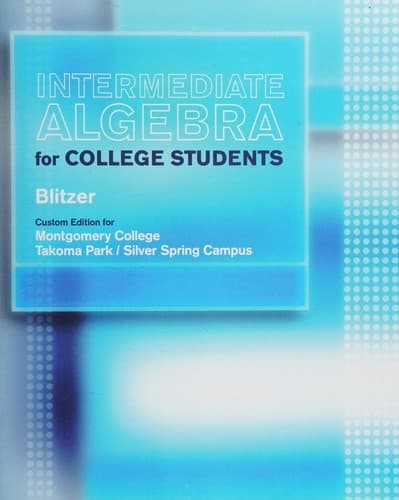 Tapa de Intermediate algebra for college students