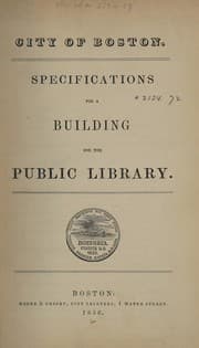 Tapa de Specifications for a building for the public library