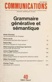 Tapa de Grammaire générative et sémantique