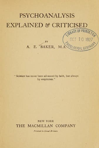 Tapa de Psychoanalysis explained & criticised
