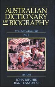 Tapa de Australian Dictionary of Biography - Pik-Z, 1940-1980