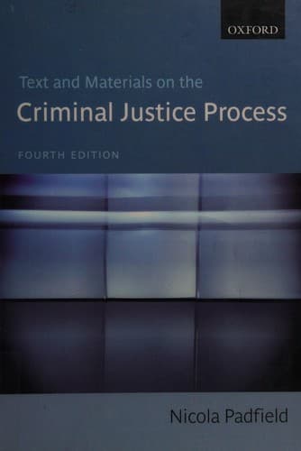 Tapa de Text and materials on the criminal justice process