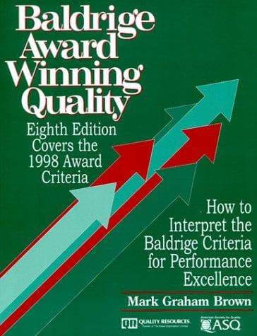 Tapa de Baldrige Award Winning Quality