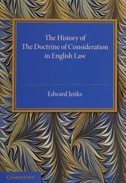 Tapa de History of the Doctrine of Consideration in English Law