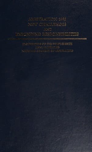 Tapa de Arbitration 1995 - New Challenges and Expanding Responsibilities