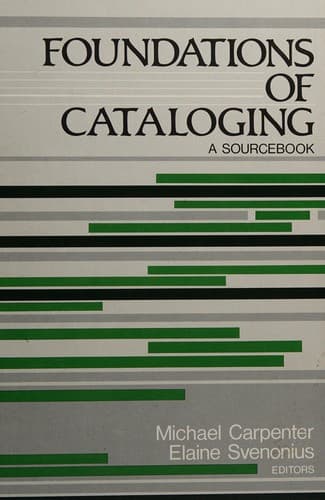 Tapa de Foundations of cataloging