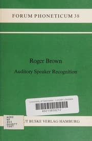 Tapa de Auditory speaker recognition