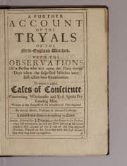 Tapa de A further account of the tryals of the New-England witches