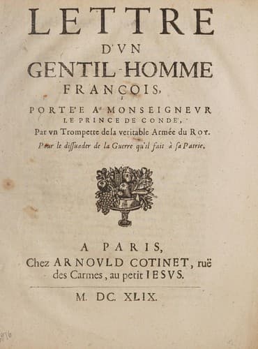 Tapa de Lettre d'vn gentil-homme françois