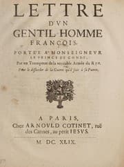 Tapa de Lettre d'vn gentil-homme françois