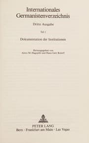 Tapa de Internationales Germanistenverzeichnis