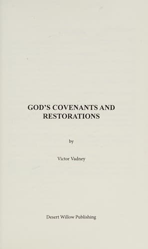 Tapa de God's covenants and restorations