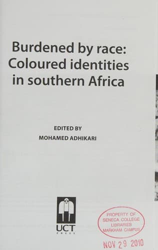 Tapa de Burdened by race