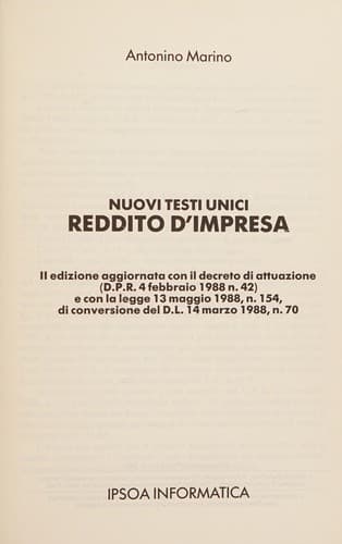 Tapa de Nuovi testi unici