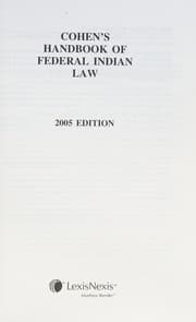 Tapa de Cohen's federal Indian law