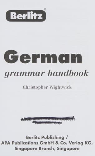 Tapa de German grammar handbook