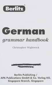 Tapa de German grammar handbook