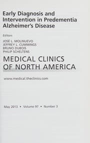 Tapa de Early Diagnosis and Intervention in Predementia Alzheimer's Disease, an Issue of Medical Clinics
