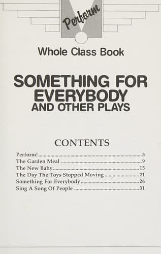 Tapa de Something for everybody and other plays