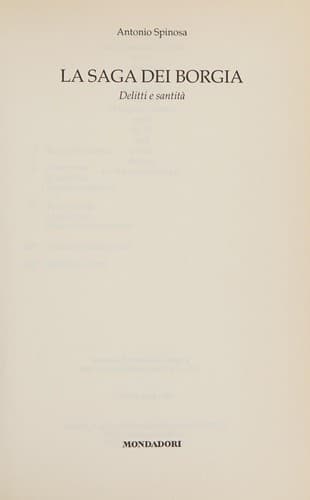 Tapa de La saga dei Borgia