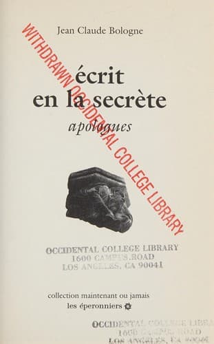 Tapa de Ecrit en la secrète