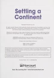Tapa de Settling a continent