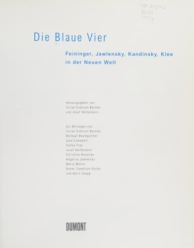 Tapa de Die Blaue Vier