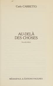 Tapa de Au-delà des choses