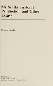 Tapa de Mr. Sraffa on joint production and other essays