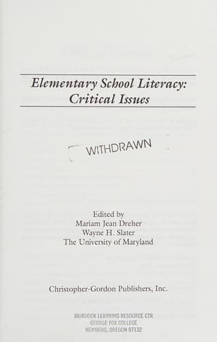 Tapa de Elementary School Literacy