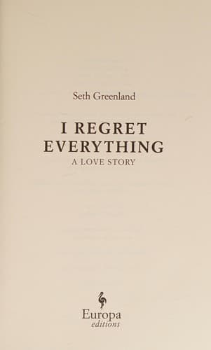 Tapa de I regret everything
