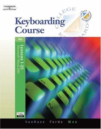 Tapa de Keyboarding Course, Lessons 1-25