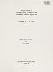 Tapa de Proceedings of the National Symposium on Progress towards equality