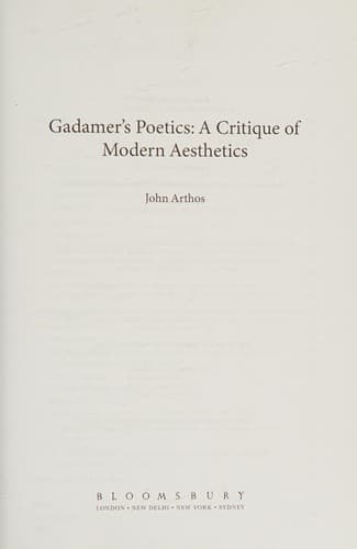 Tapa de Gadamer's Poetics
