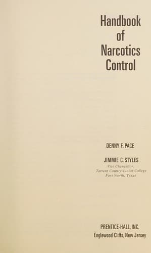 Tapa de Handbook of narcotics control