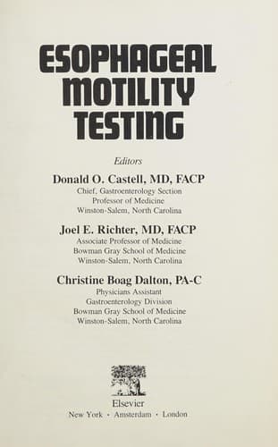Tapa de Esophageal motility testing