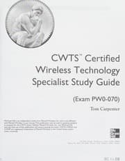 Tapa de CWTS certified wireless technology specialist study guide (exam PW0-070)