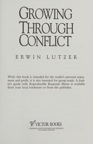 Tapa de Growing through conflict