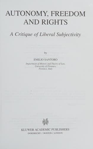 Tapa de Autonomy, freedom and rights