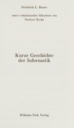 Tapa de Kurze Geschichte der Informatik