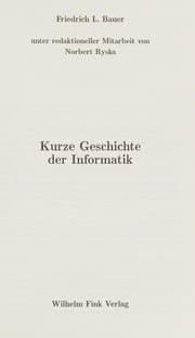 Tapa de Kurze Geschichte der Informatik
