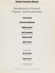 Tapa de Student Solutions Manual for Bettelheim/Brown/Campbell/Farrell/Torres' Introduction to General, Organic and Biochemistry, 10th