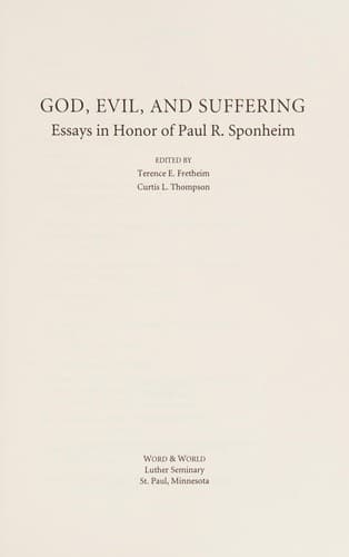 Tapa de God, evil, and suffering